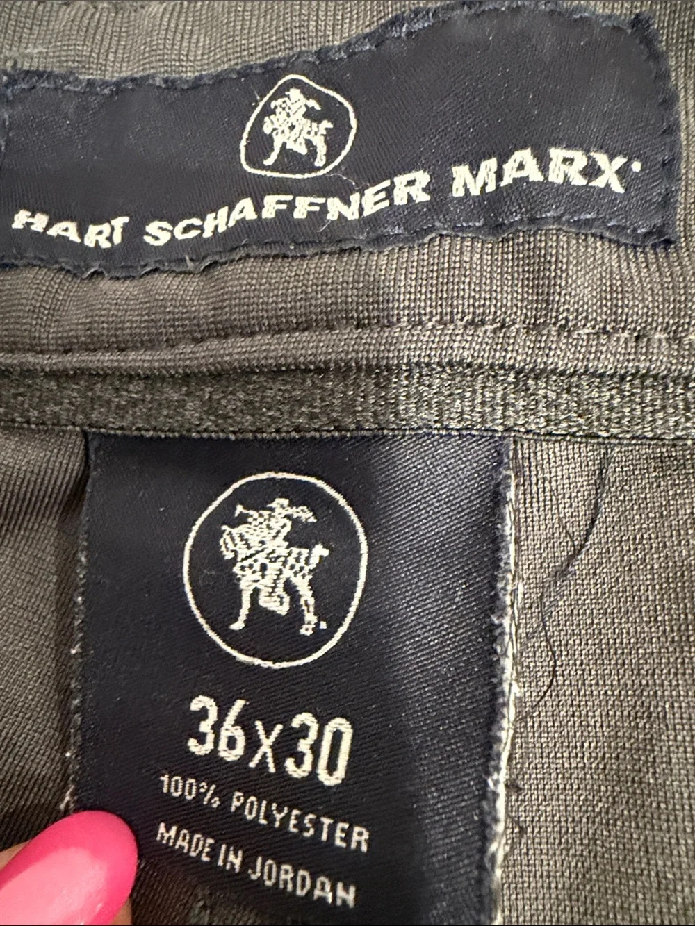 Hart Schaffner Marx Cropped Dress Pants Men's 36x30 Dark Gray Tailored Career